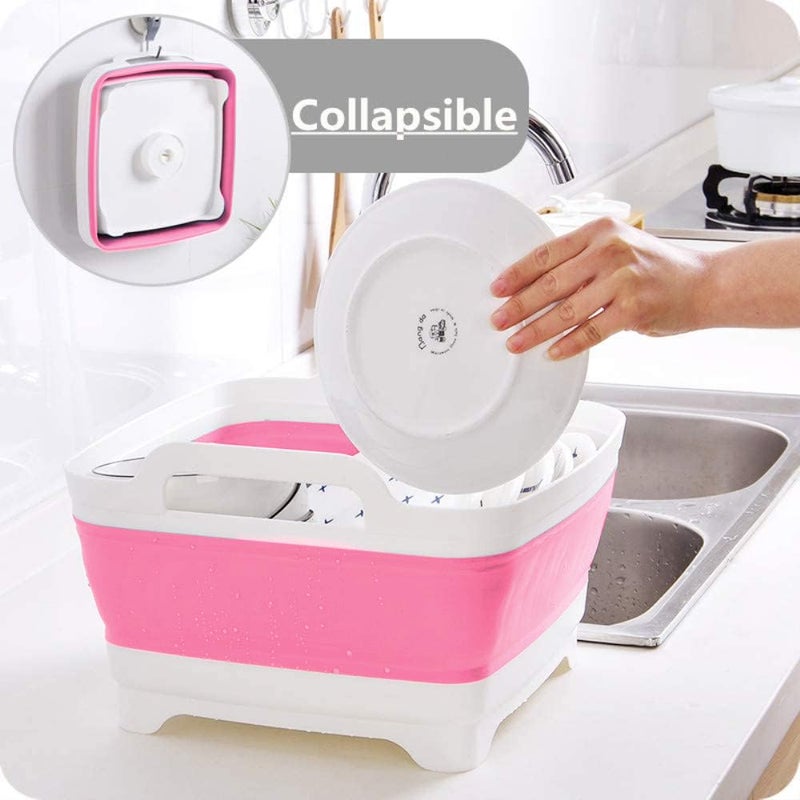 FOSJGO 2.4 Gal(9L) Collapsible Dish Basin with Drain Plug,Space Saving Multiuse Foldable Sink Tub,Dishpan,Kitchen Sink for Camping,Plastic Tub,Vegetable Washing,RVâ€¦ - Image 5